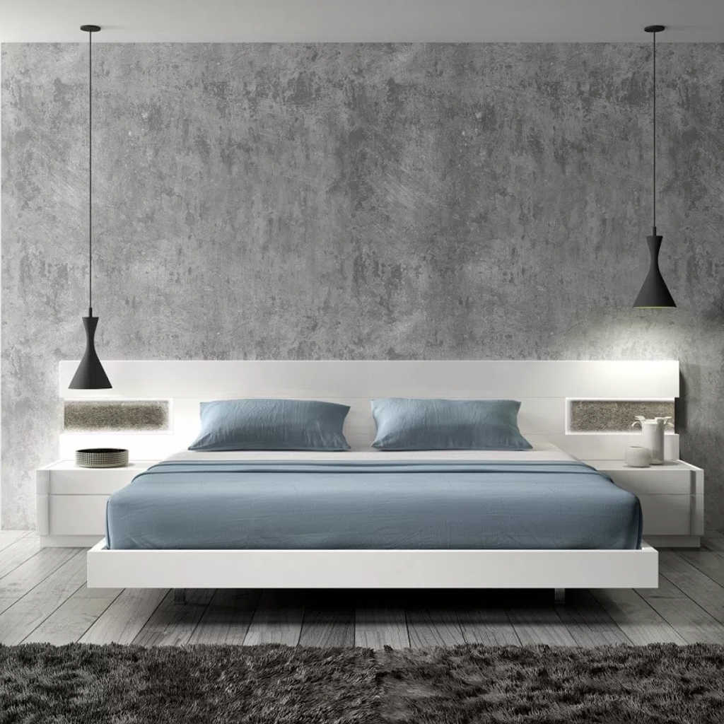 Beton Duvarlı Modern Yatak Odası Tasarımı